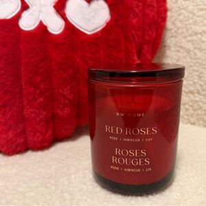 DW Home Red Roses Candle in Red Glass